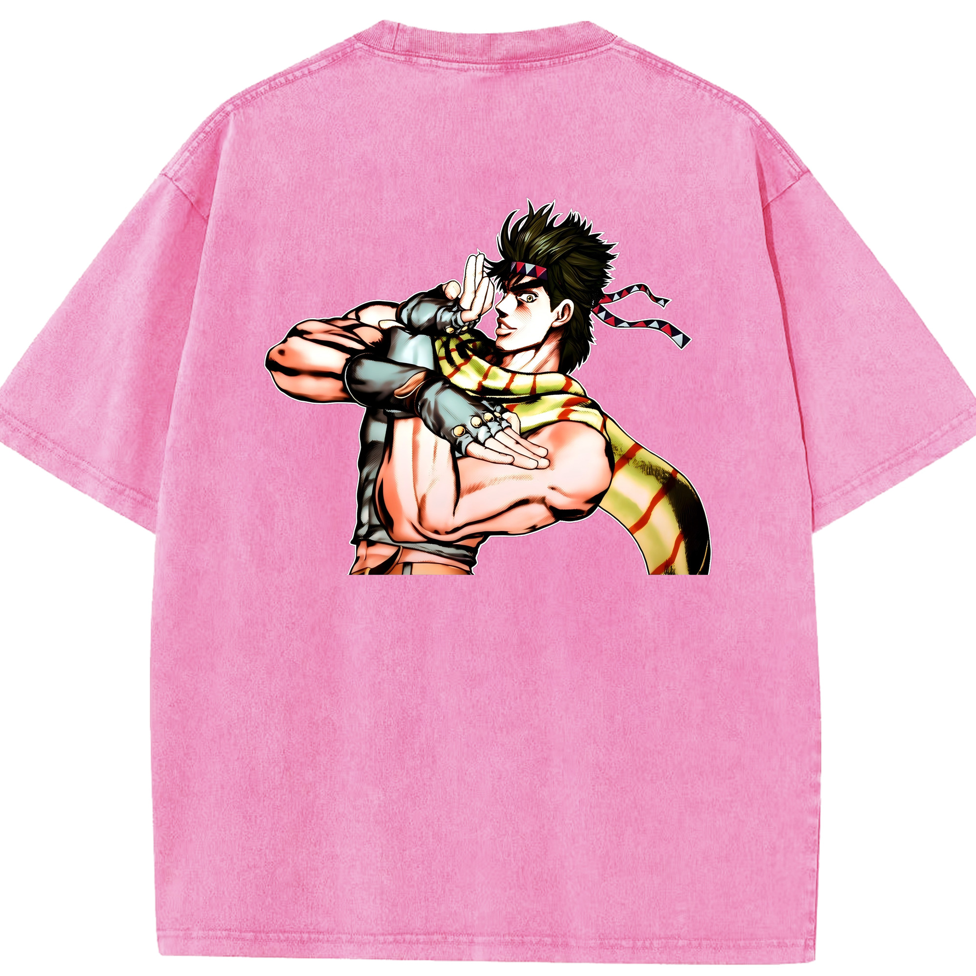 （画像用） ジョジョの奇妙な冒険 ジョセフ?ジョースター JoJo's Bizarre Adventure Joseph Joestar 綿100% ヴィンテージ風 半袖Tシャツ（背面プリント）
